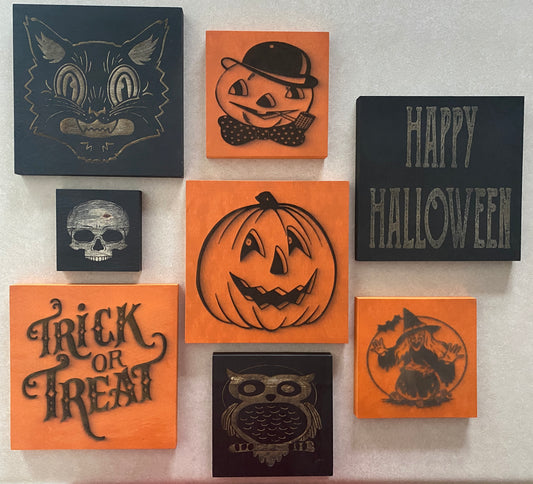 Vintage Style Halloween WoodWall Hangings