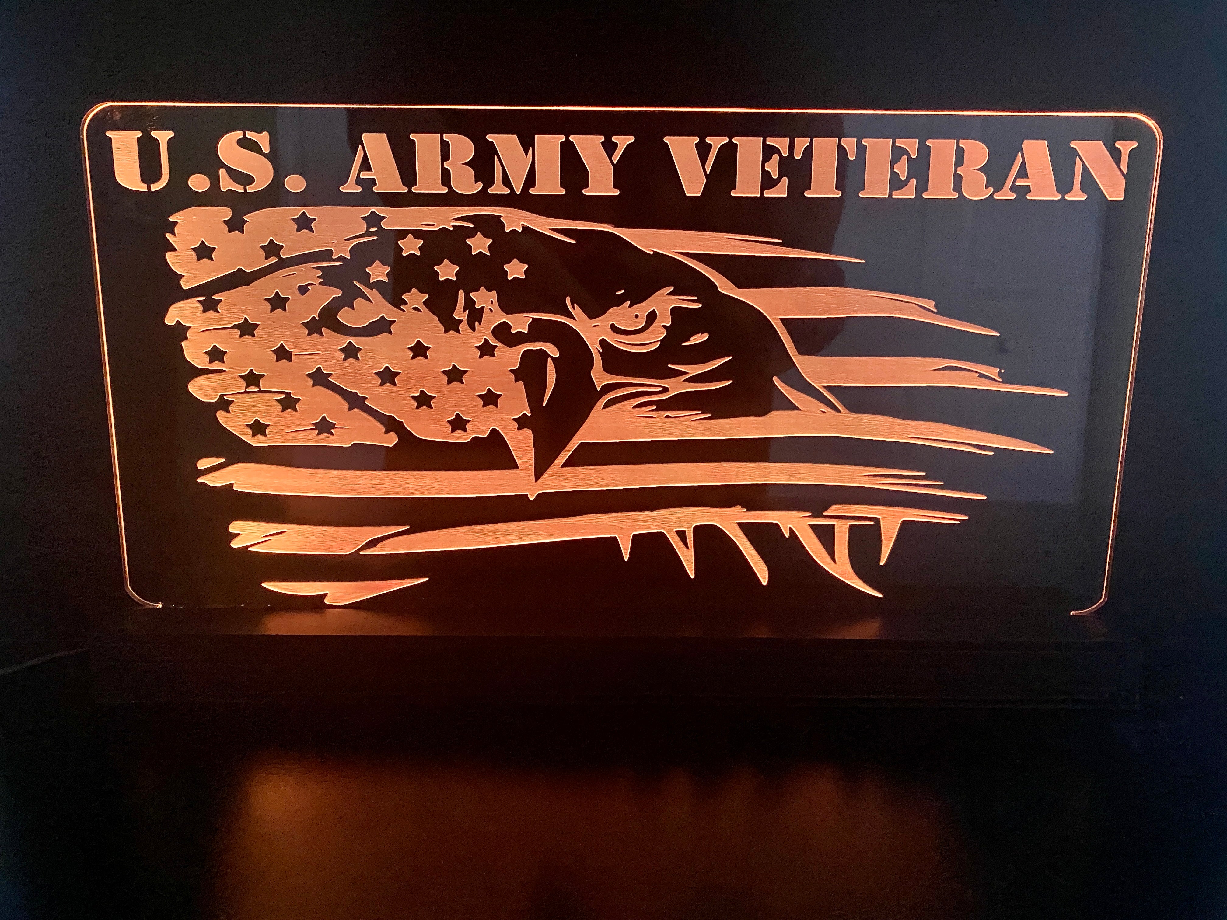 US Army Veteran LED Acrylic Color Changing Sign – Cutter and Burns ...