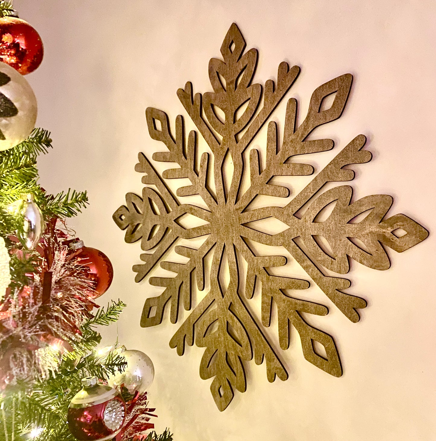 35” Large Snowflake Cut Out Wall Hanging