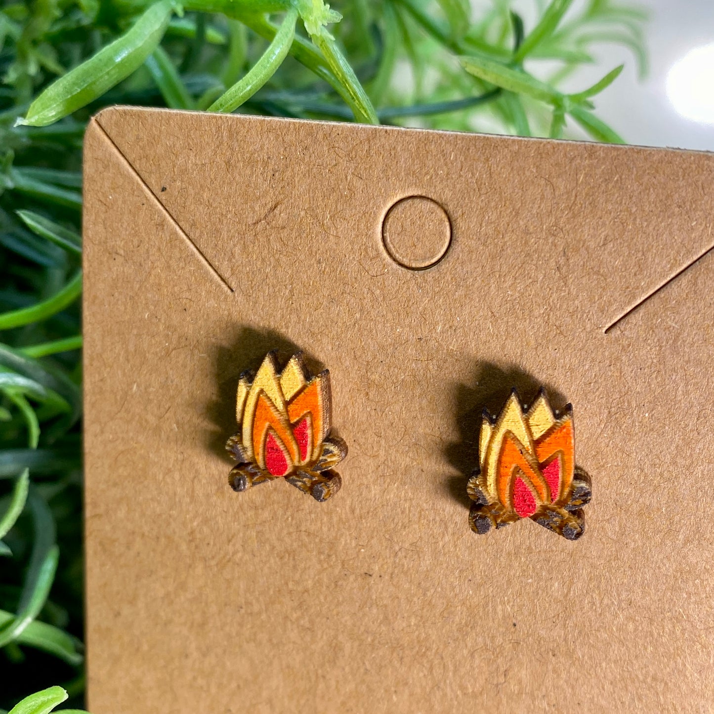 Campfire Wood Stud Earrings