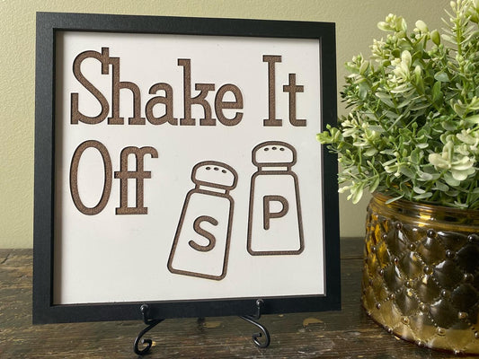 Shake It Off Salt & Pepper Kitchen Decor Sign