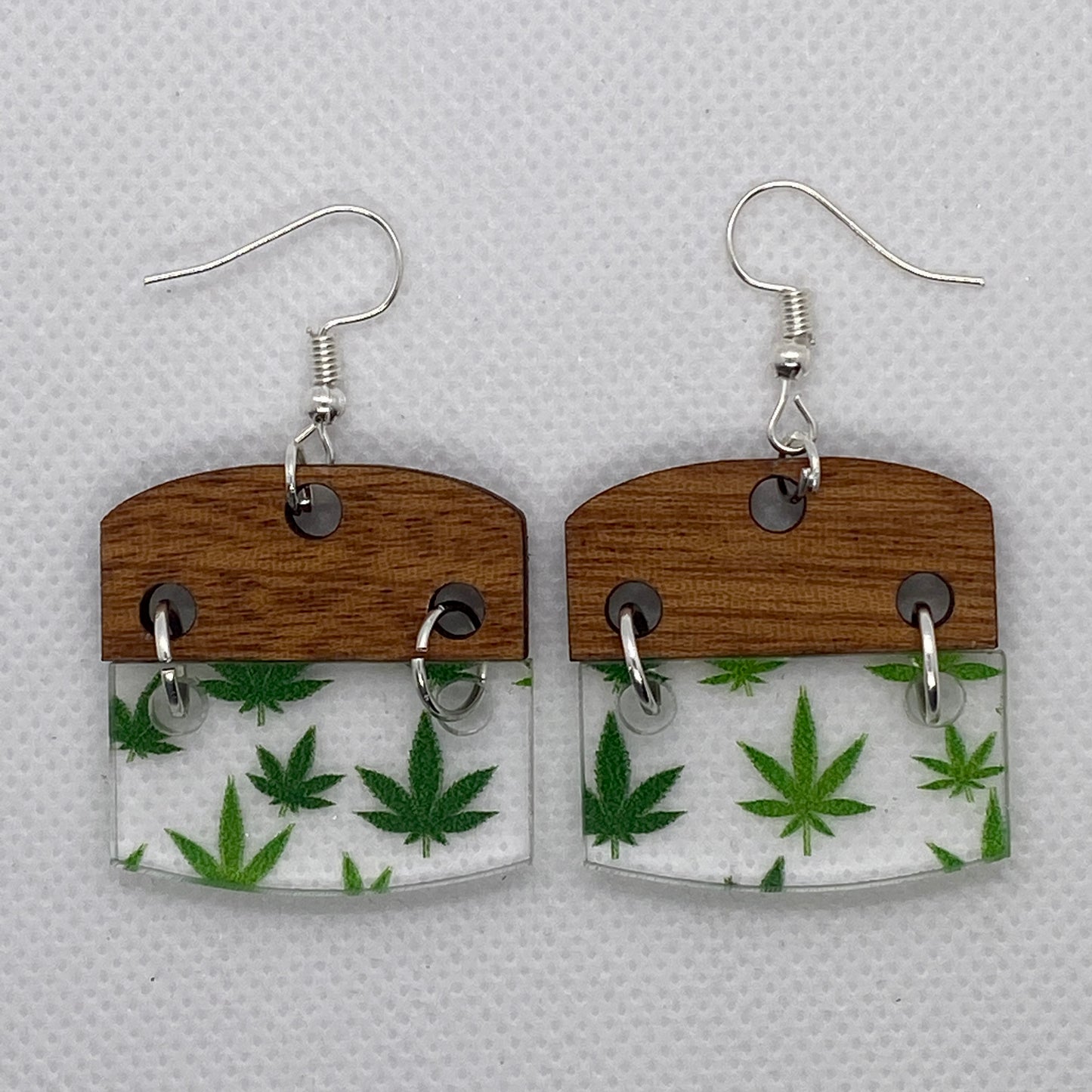 Weed & Wood Acrylic Dangle Earrings