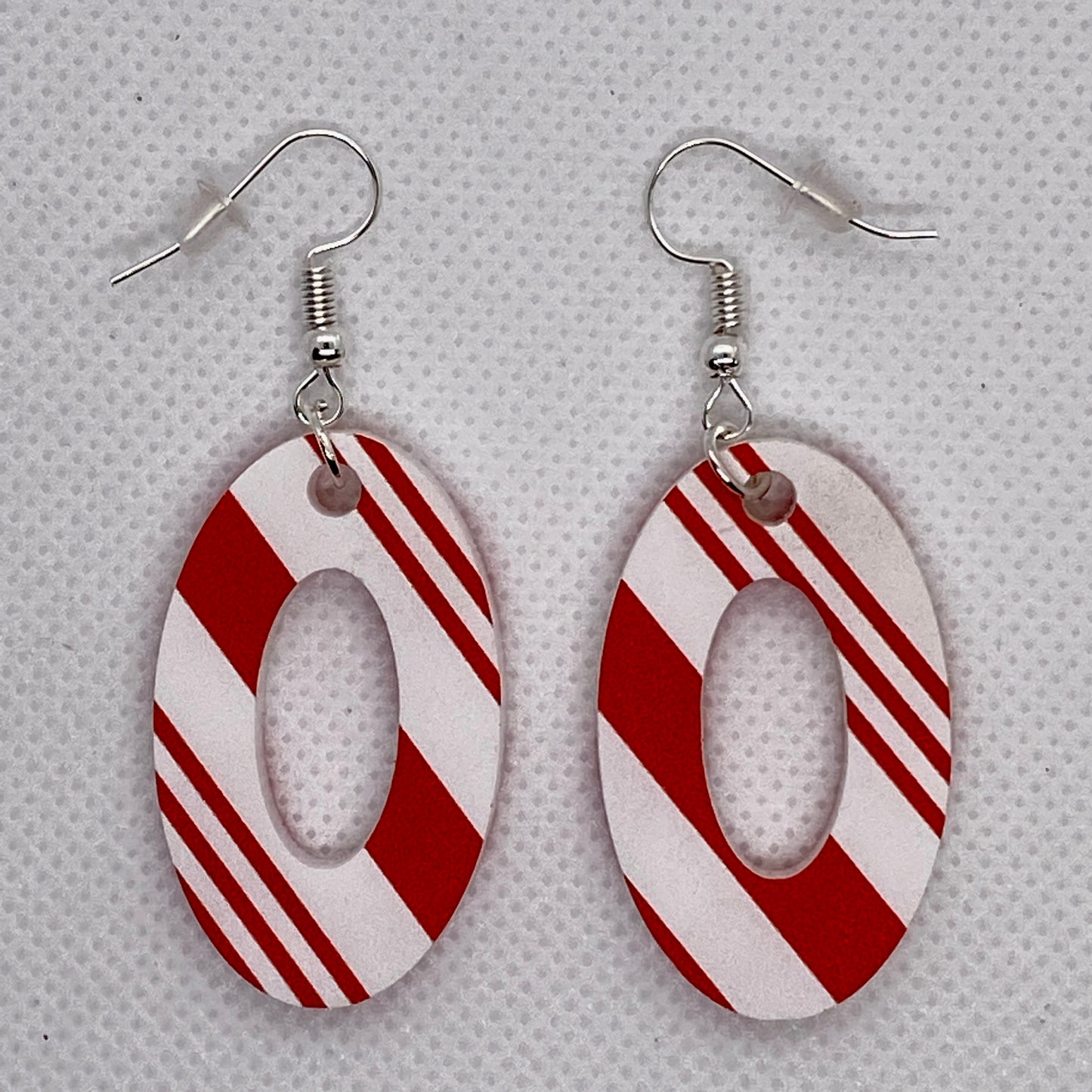 Peppermint Oval Dangle Earrings