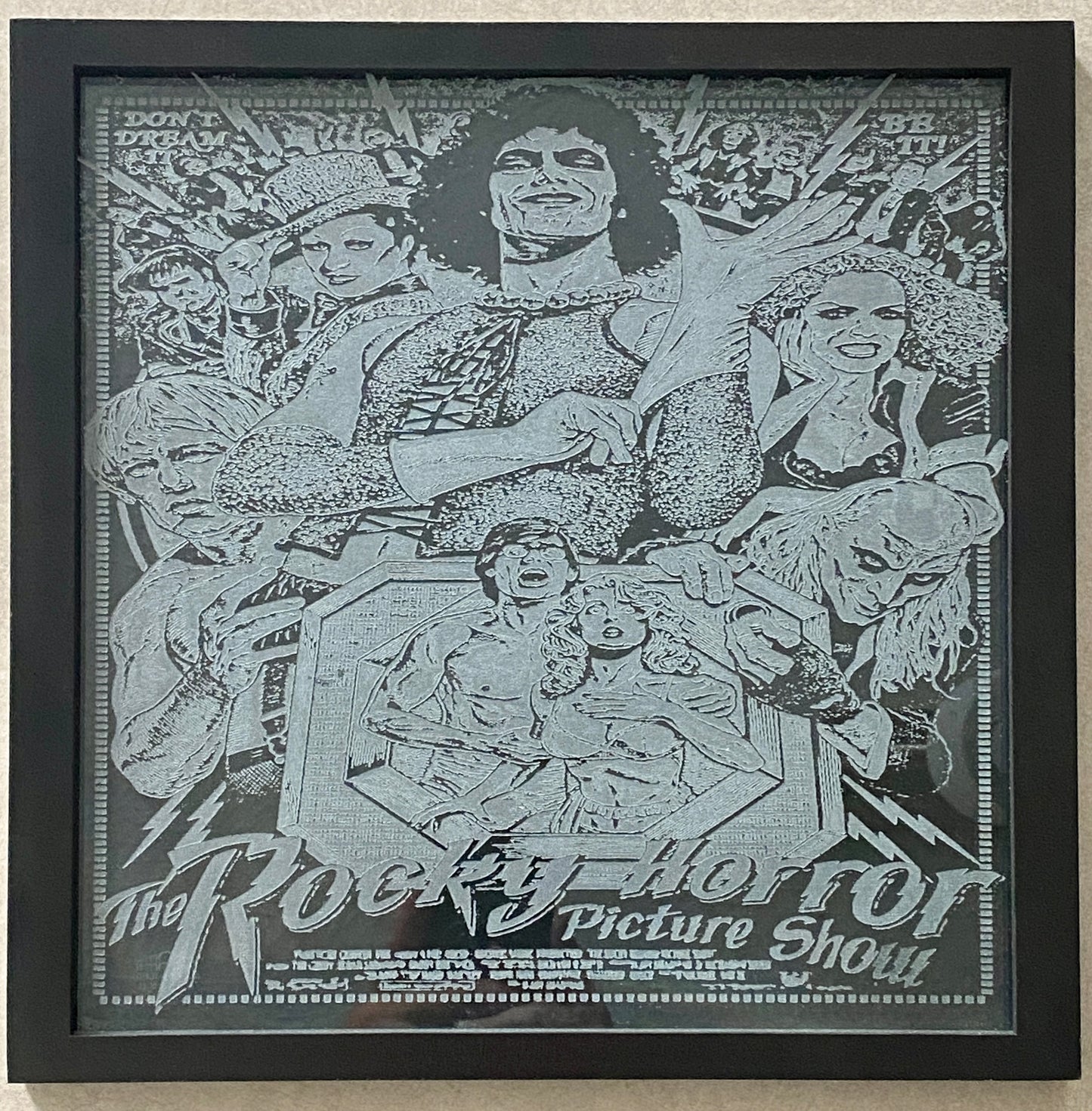 Rocky Horror Picture Show Movie Poster Engraving on Glass