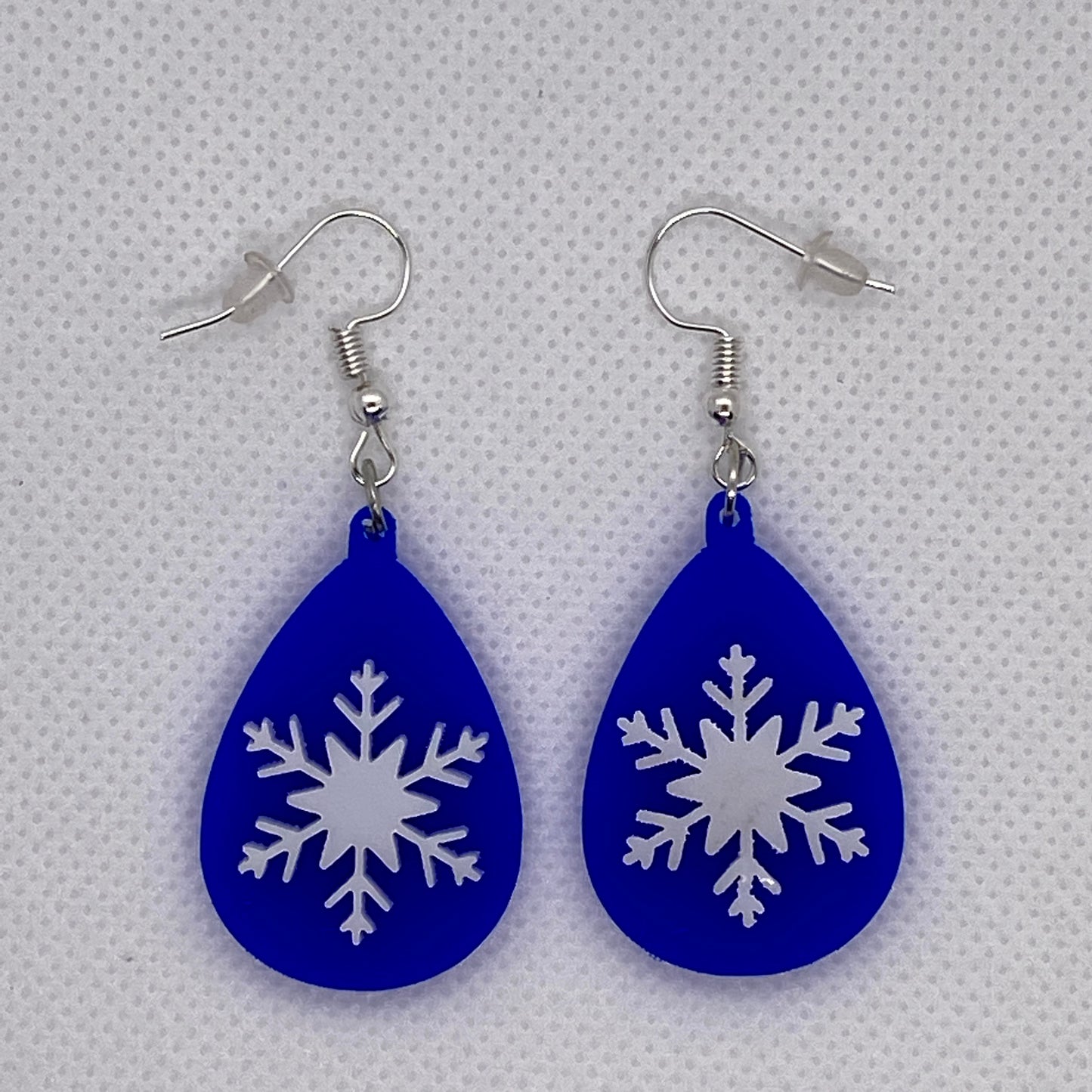 Snowflake Droplet (Blue) Earrings